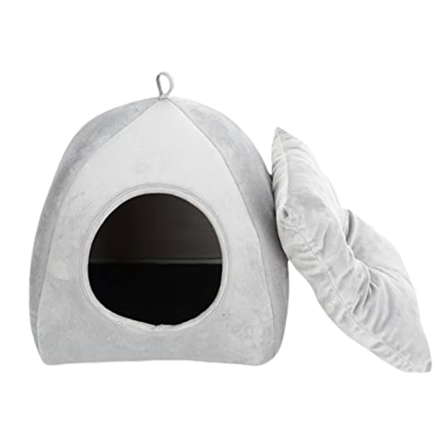 Katzenhöhle Katzenbett Für Indoor-Katzen, Hamsterbett 2 In 1 Katzenhaus Kuschelhöhle Windabweisend, Katzenzelt Mit Abnehmbarem Katzenkissen Für Katzen Kleine Hunde Kleine Tiere (M) von XNSHUN