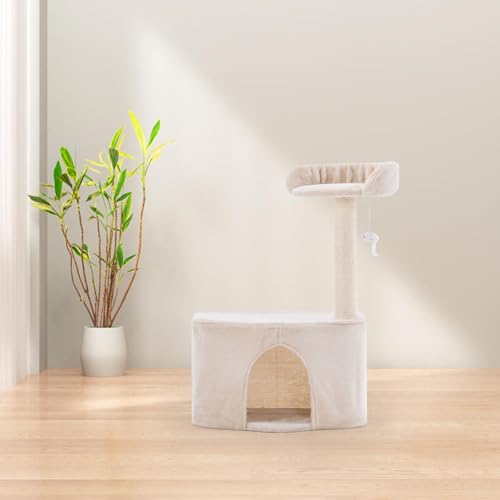 XONTEVIC Kuscheliger Katzenbaum für den Innenbereich, mit Sisal-Kratzstämmen, Sprungplattform und Aktivitätszentrum, ideales Katzenhaus für verspielte Katzen, 51,5 x 31,5 x 74,9 cm, Beige XONTEVIC Kuscheliger Katzenbaum für den Innenbereich, mit Sisal-Kratzstämmen, Sprungplattform und Aktivitätszentrum, ideales Katzenhaus für verspielte Katzen, 51,5 x 31,5 x 74,9 cm, Beige von XONTEVIC