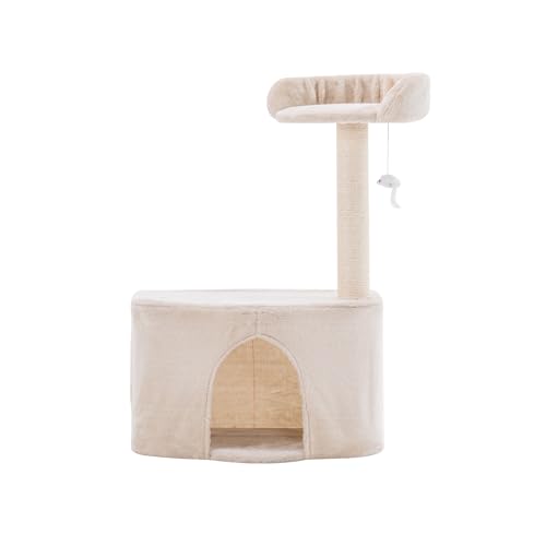 XONTEVIC Kuscheliger Katzenbaum für den Innenbereich, mit Sisal-Kratzstämmen, Sprungplattform und Aktivitätszentrum, ideales Katzenhaus für verspielte Katzen, 54 x 36 x 83,8 cm, Beige XONTEVIC Kuscheliger Katzenbaum für den Innenbereich, mit Sisal-Kratzstämmen, Sprungplattform und Aktivitätszentrum, ideales Katzenhaus für verspielte Katzen, 54 x 36 x 83,8 cm, Beige von XONTEVIC