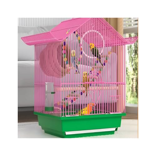 Vogelkäfig Wellensittich Bird Cage Ecological Special Household Large Luxury Cage Villa Vogelvoliere Transportkäfig Kanarien Großsittich(Pink) von XOVP-023