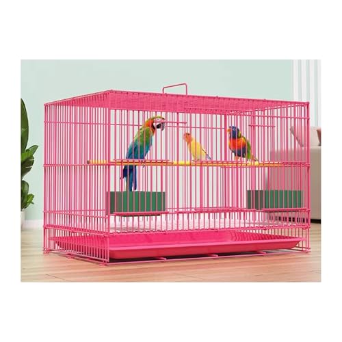 Vogelkäfig Wellensittich Bird Cage Home Breeding and Farming Special Parrot Chicken Cage Encrypted Bird Cage Vogelvoliere Transportkäfig Kanarien Großsittich(Pink) von XOVP-023
