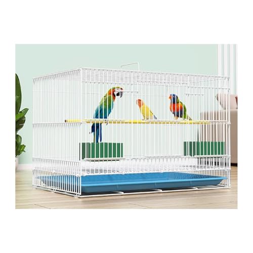 Vogelkäfig Wellensittich Bird Cage Home Breeding and Farming Special Parrot Chicken Cage Encrypted Bird Cage Vogelvoliere Transportkäfig Kanarien Großsittich(Weiß) von XOVP-023