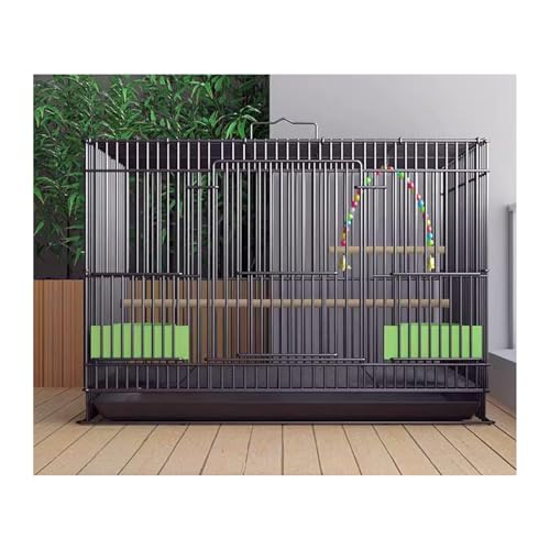 Vogelkäfig Wellensittich Bird Cage Household Large Parrot Special Cage Small Bird Cage Pigeon Cage Vogelvoliere Transportkäfig Kanarien Großsittich(Schwarz) von XOVP-023