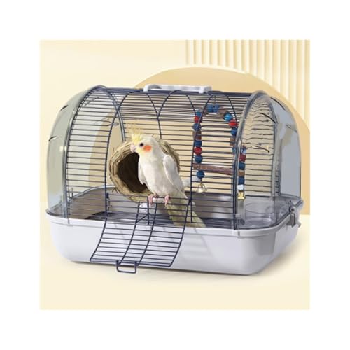 Vogelkäfig Wellensittich Bird Cage Parrot Cage Cage Special Out Pet Acrylic Home Takeaway Vogelvoliere Transportkäfig Kanarien Großsittich(Grigio) von XOVP-023