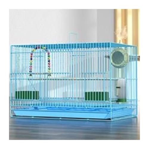 Vogelkäfig Wellensittich Bird Cage Parrot Cage Encrypted Metal Folding Cage Extra Large Vogelvoliere Transportkäfig Kanarien Großsittich(Blue) von XOVP-023