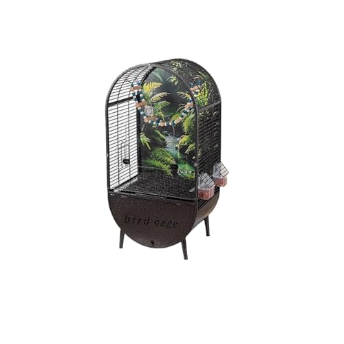 Vogelkäfig Wellensittich Bird Cage Parrot Cage Large Ecological Special Home Easy to Clean Viewing Luxury Villa Vogelvoliere Transportkäfig Kanarien Großsittich(Schwarz) von XOVP-023