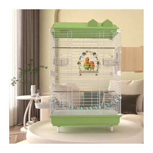 Vogelkäfig Wellensittich Bird Cage Parrot Cage Large Horizontal Wire Special Home Easy to Clean Ornamental Luxury Villa Vogelvoliere Transportkäfig Kanarien Großsittich(Green) von XOVP-023