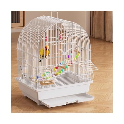 Vogelkäfig Wellensittich Bird Cage Parrot Cage Special Ecological Villa Large Home Use Vogelvoliere Transportkäfig Kanarien Großsittich(Weiß) von XOVP-023