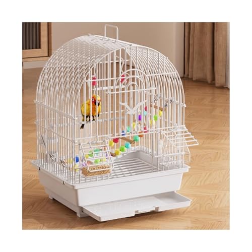 Vogelkäfig Wellensittich Bird Cage Parrot Cage Special Ecological Villa Large Home Use Vogelvoliere Transportkäfig Kanarien Großsittich(Weiß) von XOVP-023