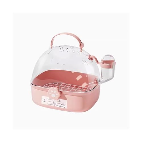 Vogelkäfig Wellensittich Bird Cage Parrot Cage Take-Away Cage Home Portable Transparent Viewing Cage Vogelvoliere Transportkäfig Kanarien Großsittich(Pink) von XOVP-023