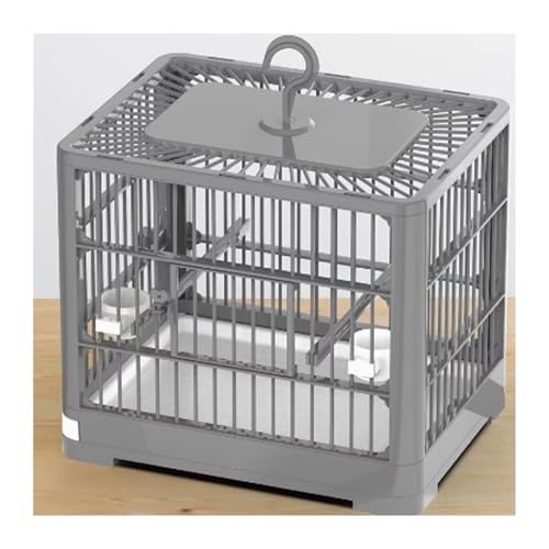 Vogelkäfig Wellensittich Bird Cage Parrot Home Large Bird Cage Breeding Special Portable Take-Out Viewing Cage Vogelvoliere Transportkäfig Kanarien Großsittich(Grigio) von XOVP-023
