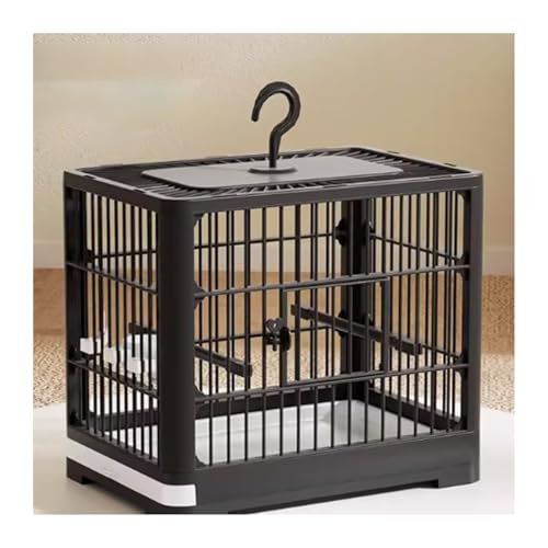 Vogelkäfig Wellensittich Bird Cage Parrot Home Large Bird Cage Breeding Special Portable Take-Out Viewing Cage Vogelvoliere Transportkäfig Kanarien Großsittich(Schwarz) von XOVP-023