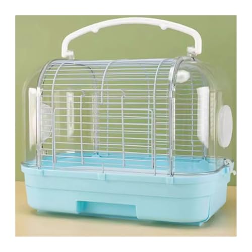 Vogelkäfig Wellensittich Bird Cage Parrot Outdoor Cage Horizontal Silk Outdoor Travel Special Small Portable Vogelvoliere Transportkäfig Kanarien Großsittich(Blue) von XOVP-023
