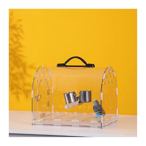 Vogelkäfig Wellensittich Bird Cage Transparent Parrot Cage Take-Out Cage Portable Take-Out Bag Out Cage Parrot Acrylic Special Vogelvoliere Transportkäfig Kanarien Großsittich(Mittel) von XOVP-023