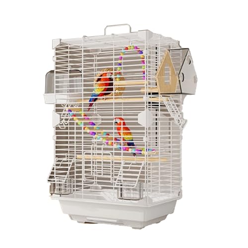 Vogelkäfig Wellensittich Large Bird Cage Ecological Home Villa Parrot Special Cage Vogelvoliere Transportkäfig Kanarien Großsittich(Weiß) von XOVP-023