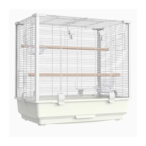 Vogelkäfig Wellensittich Luxury Parrot Bird Cage Landscape Cage Large Transparent Breeding Cage Vogelvoliere Transportkäfig Kanarien Großsittich(Milky White) von XOVP-023
