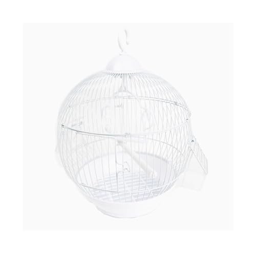 Vogelkäfig Wellensittich Parrot Bird Cage Small Villa Metal Roof Ornamental Cage Iron Breeding Bird Cage Vogelvoliere Transportkäfig Kanarien Großsittich(Weiß) von XOVP-023