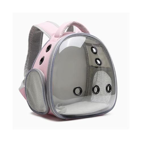 Vogelkäfig Wellensittich Parrot Outing Bag Double Shoulder Transparent Bird Take-Out Backpack Dedicated Outdoor Bird Cage Breathable Vogelvoliere Transportkäfig Kanarien Großsittich(Pink) von XOVP-023