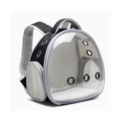 Vogelkäfig Wellensittich Parrot Outing Bag Double Shoulder Transparent Bird Take-Out Backpack Dedicated Outdoor Bird Cage Breathable Vogelvoliere Transportkäfig Kanarien Großsittich(Schwarz) von XOVP-023