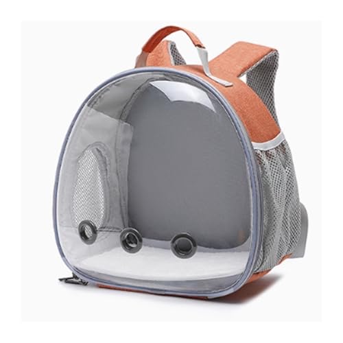 Vogelkäfig Wellensittich Parrot Outing Double Shoulder Breathable Bird Bag Transparent Backpack Bird Cage Travel Bag Vogelvoliere Transportkäfig Kanarien Großsittich(Orange) von XOVP-023