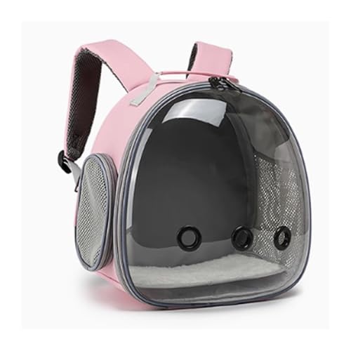 Vogelkäfig Wellensittich Parrot Outing Double Shoulder Breathable Bird Bag Transparent Backpack Bird Cage Travel Bag Vogelvoliere Transportkäfig Kanarien Großsittich(Pink) von XOVP-023
