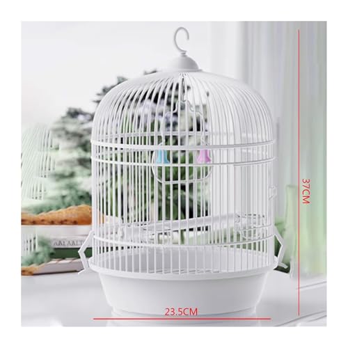 Vogelkäfig Wellensittich Parrot Portable Cage Outdoor Cage Portable Cage Ornamental Round Take-Out Bird Cage Vogelvoliere Transportkäfig Kanarien Großsittich(Weiß) von XOVP-023