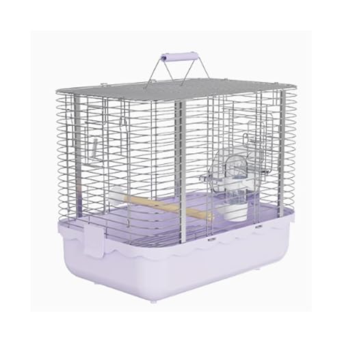 Vogelkäfig Wellensittich Parrot Stainless Steel Take-Out Cage Horizontal Large Space Portable Cage Bird Cage Transport Cage Vogelvoliere Transportkäfig Kanarien Großsittich(Purple) von XOVP-023