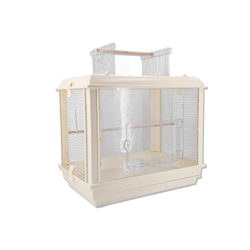 Vogelkäfig Wellensittich Pet Bird Cage Parrot Cage Ecological Transparent Acrylic Special Large Villa Home Cage Vogelvoliere Transportkäfig Kanarien Großsittich(Off-White) von XOVP-023