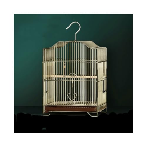 Vogelkäfig Wellensittich Vogelkäfig, quadratischer Metallkäfig for Papageien, Kanarienvögel, goldfarbener einstöckiger Zierkäfig mit Haken. Vogelvoliere Transportkäfig Kanarien Großsittich Vogelkäfig Wellensittich Vogelkäfig, quadratischer Metallkäfig for Papageien, Kanarienvögel, goldfarbener einstöckiger Zierkäfig mit Haken. Vogelvoliere Transportkäfig Kanarien Großsittich von XOVP-023
