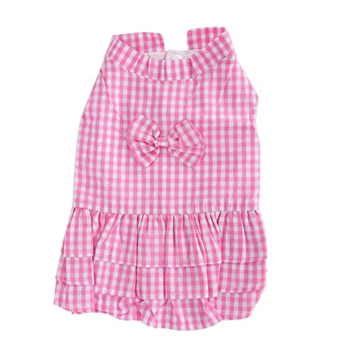 Haustier - Hunde Sommerkleidung, Polyester ärmellose T - Hemd & Minirock, rosa Bow - Knotenkleid (XZD222 Pink XL) von XOYIXOYI