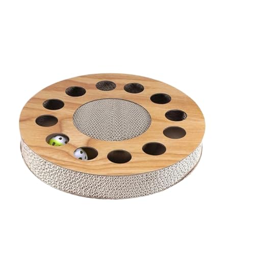 Katzen kratzbrett Katzenkratzbrett-Spielzeug mit Glocke, Schleifklaue, Katzen-Klettergerüst, rund, gewellt, for Katzen, interaktives Spielzeug(Color:A) von XPJYUA