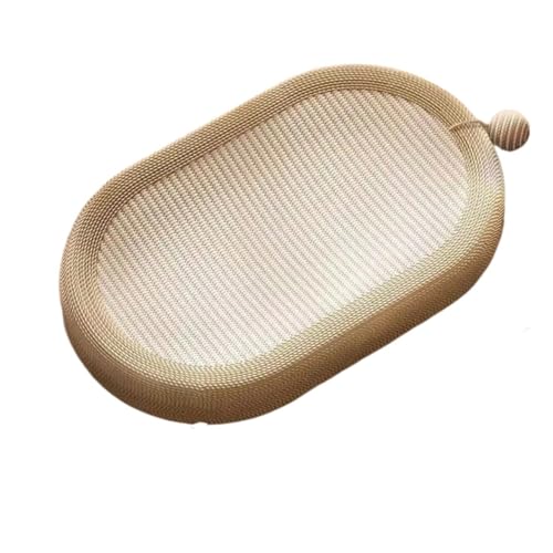 Katzen kratzbrett Ovale Katzenkratzer-Pads, Sisal-Katzenkratzbrett, Kätzchenbett, Nest, Schärfen der Nägel, Werkzeug for Haustiere(Color:Semi-White) von XPJYUA