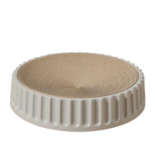 Katzen kratzbrett Rundes Katzenkratzbrett, Schleifklauen, Pappe, Wellpappe, Katzenkratzbrett, Kätzchenschaber, Haustiermöbelzubehör(Color:Gray Board Set,Size:M) von XPJYUA