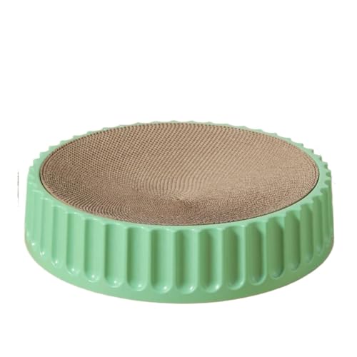 Katzen kratzbrett Rundes Katzenkratzbrett, Schleifklauen, Pappe, Wellpappe, Katzenkratzbrett, Kätzchenschaber, Haustiermöbelzubehör(Color:Green Board Set,Size:M) von XPJYUA