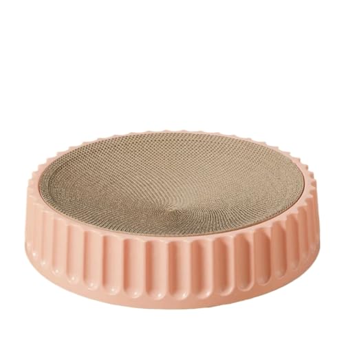 Katzen kratzbrett Rundes Katzenkratzbrett, Schleifklauen, Pappe, Wellpappe, Katzenkratzbrett, Kätzchenschaber, Haustiermöbelzubehör(Color:Pink Board Set,Size:S) von XPJYUA