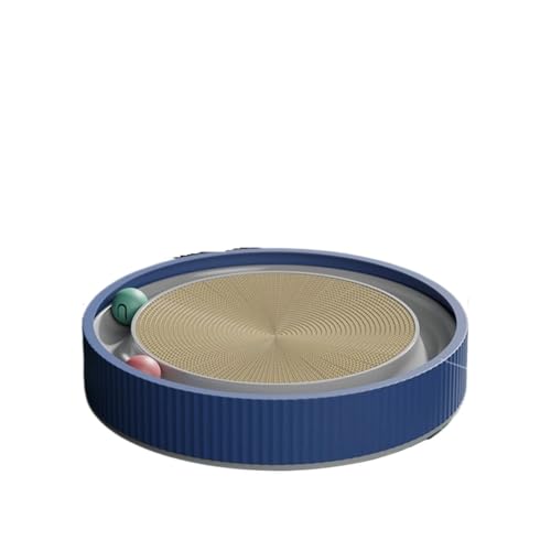 Katzen kratzbrett Rundes Katzenkratzbrett mit Ball, multifunktionales Spielzeug, Katzenkratzer, lustiger Kratznägel-Schaber, kann Nest for Katzen ersetzen(Color:Blue) von XPJYUA
