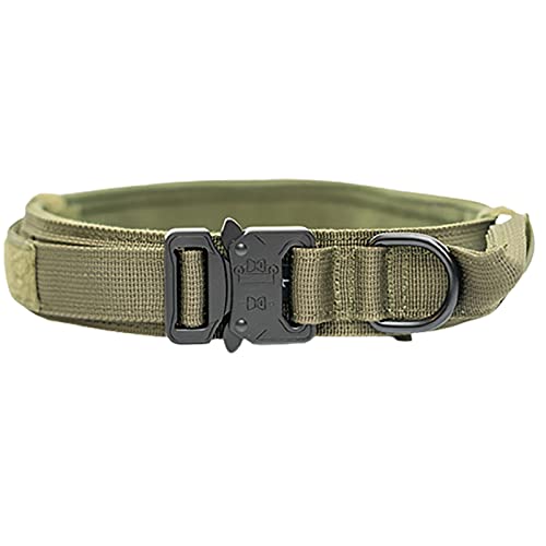 XPT Haustier-Halsband mit Schnalle, verstellbar, Nylon, für mittelgroße Hunde, Outdoor-Aktivitäten, Reisen, Armeegrün, Größe XL von XPT