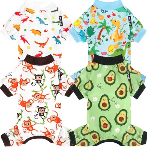 XPUDAC Hunde-Pyjama, weich, dehnbar, Sommer-Hundekleidung für kleine, mittelgroße Hunde, Jungen, Mädchen, Katzen, Größe M, 4 Stück XPUDAC Hunde-Pyjama, weich, dehnbar, Sommer-Hundekleidung für kleine, mittelgroße Hunde, Jungen, Mädchen, Katzen, Größe M, 4 Stück von XPUDAC