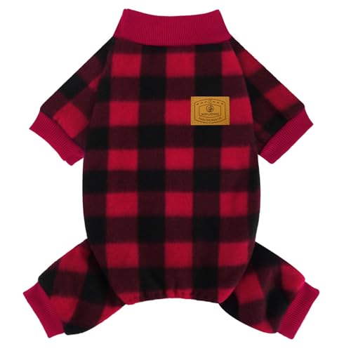 XPUDAC Weihnachtspyjama für Hunde, kariert, für kleine, mittelgroße Hunde, Mädchen, Jungen, Fleece, Hundepullover für Winter, Weihnachten, Größe L XPUDAC Weihnachtspyjama für Hunde, kariert, für kleine, mittelgroße Hunde, Mädchen, Jungen, Fleece, Hundepullover für Winter, Weihnachten, Größe L von XPUDAC