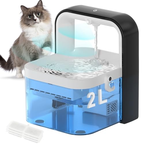 Kabelloser Katzenwasserbrunnen, 1,984.5 g/2L Waschbecken Automatischer Kätzchenbrunnen für Kätzchen, Batteriebetriebener Katzenwasserbrunnen mit Bewegungssensor und leisem Ball, Ultra Silent Pumpe Kabelloser Katzenwasserbrunnen, 1,984.5 g/2L Waschbecken Automatischer Kätzchenbrunnen für Kätzchen, Batteriebetriebener Katzenwasserbrunnen mit Bewegungssensor und leisem Ball, Ultra Silent Pumpe von XQDCZR