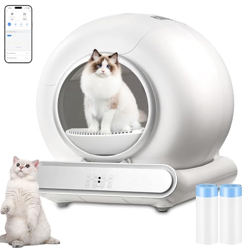 XQDKoon Katzenklo Selbstreinigend, Intelligente Katzentoilette mit App, Eliminiert Geruch, Wechseln Sie den Sand mit Einem klick, Mehrere Katzen KöNnen Gleichzeitig üBerwacht Werden (C) von XQDKoon