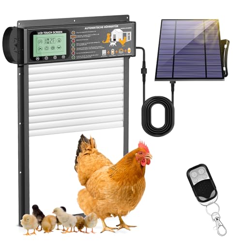 XRDZYXGS Automatische Hühnerklappe, Einklemmschutz Hühnerklappe, Elektrische Hühnerklappe mit Wasserdicht Großes Display,Lichtsensor, Fernbedienung, Hühnerklappe Solar für Sichere Hühnerhaltung XRDZYXGS Automatische Hühnerklappe, Einklemmschutz Hühnerklappe, Elektrische Hühnerklappe mit Wasserdicht Großes Display,Lichtsensor, Fernbedienung, Hühnerklappe Solar für Sichere Hühnerhaltung von XRDZYXGS