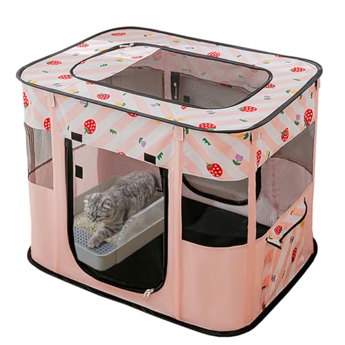 Carroza Hunde- und Katzen-Pop-Spielgehege, Haustier-Häuser für Hunde und Katzen, Indoor- und Outdoor-Trainingsgehege, Hundezelt, Welpenspielplatz, groß (M, Rosa) von XRG