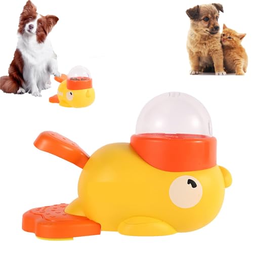 Ducks Cat Food Dispenser, 2-in-1 Dog Interactive Slow Feeder & Puzzle Toy,Yellow Duck Pet Cat Automatic Feeder, Duck Shape Dog Slow Feeder Toy, Encourages IQ Training & Healthy Eating von XRXRX