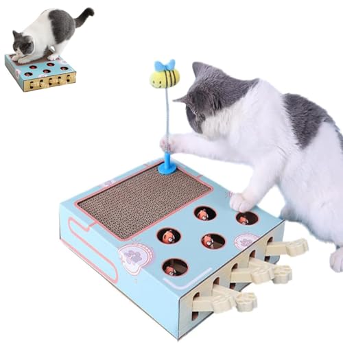 Katzenspielzeug, interaktives Katzenspielzeug, 3-in-1-Kratzer und Spielzeug, Trainieren Sie IQ für Indoor-Katzen und Kätzchen, Katzenzubehör, Whack-a-Mole Katzenspielzeug mit Kratzbrett Katzenspielzeug, interaktives Katzenspielzeug, 3-in-1-Kratzer und Spielzeug, Trainieren Sie IQ für Indoor-Katzen und Kätzchen, Katzenzubehör, Whack-a-Mole Katzenspielzeug mit Kratzbrett von XRXRX