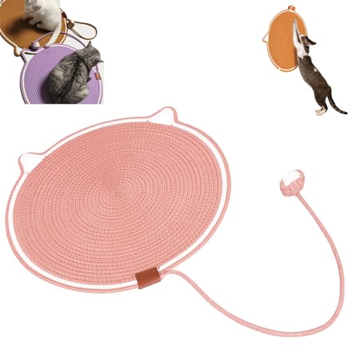 Kratzmatte für Katzen, natürliches Baumwollseil, rund, horizontal, 42 cm, Katzenkratzmatte, Teppich, Katzenkratzmöbel, Schutzgröße, Katzenbett, Katzenkratzmatte mit Kugelwand Kratzmatte für Katzen, natürliches Baumwollseil, rund, horizontal, 42 cm, Katzenkratzmatte, Teppich, Katzenkratzmöbel, Schutzgröße, Katzenbett, Katzenkratzmatte mit Kugelwand von XRXRX