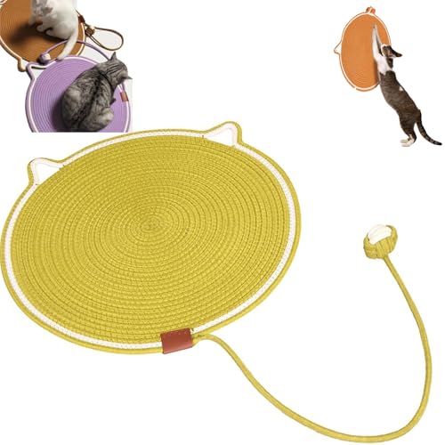 Kratzmatte für Katzen, natürliches Baumwollseil, rund, horizontal, 42 cm, Katzenkratzmatte, Teppich, Katzenkratzmöbel, Schutzgröße, Katzenbett, Katzenkratzmatte mit Kugelwand Kratzmatte für Katzen, natürliches Baumwollseil, rund, horizontal, 42 cm, Katzenkratzmatte, Teppich, Katzenkratzmöbel, Schutzgröße, Katzenbett, Katzenkratzmatte mit Kugelwand von XRXRX