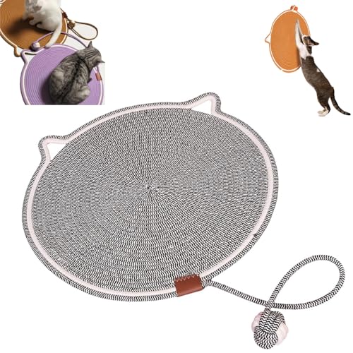 Kratzmatte für Katzen, natürliches Baumwollseil, rund, horizontal, 42 cm, Katzenkratzmatte, Teppich, Katzenkratzmöbel, Schutzgröße, Katzenbett, Katzenkratzmatte mit Kugelwand Kratzmatte für Katzen, natürliches Baumwollseil, rund, horizontal, 42 cm, Katzenkratzmatte, Teppich, Katzenkratzmöbel, Schutzgröße, Katzenbett, Katzenkratzmatte mit Kugelwand von XRXRX