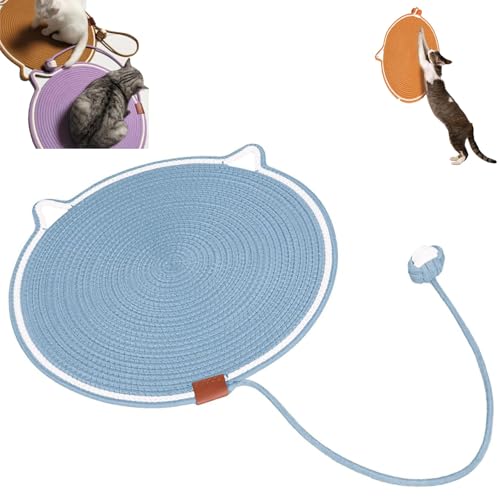 Kratzmatte für Katzen, natürliches Baumwollseil, rund, horizontal, 42 cm, Katzenkratzmatte, Teppich, Katzenkratzmöbel, Schutzgröße, Katzenbett, Katzenkratzmatte mit Kugelwand Kratzmatte für Katzen, natürliches Baumwollseil, rund, horizontal, 42 cm, Katzenkratzmatte, Teppich, Katzenkratzmöbel, Schutzgröße, Katzenbett, Katzenkratzmatte mit Kugelwand von XRXRX