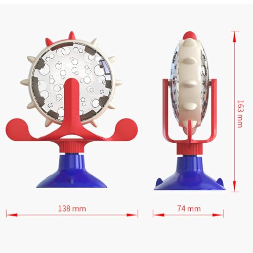 XRXRX Dog Puzzle Toys Spin Interactive Cat Slow Feeder,Food Spinning Windmill,360° Rotating Treat Dispenser Toy, Food Spinning Windmill for Small Pets Such As Cats&Dogs von XRXRX
